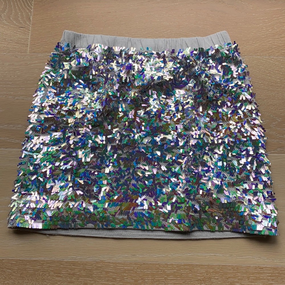 Girls j crew glitter mini skirt